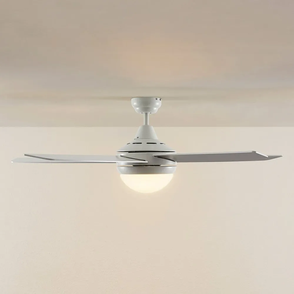 Lindby Loftventilatorer > loftventilator med lys Auraya, støjsvag, hvid, 130cm