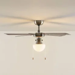 Loftventilatorer ^ Lindby loftventilator med lys Rakan, støjsvag, Ø 106 cm