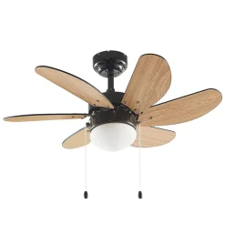 Loftventilatorer ^ Lindby loftventilator Minja, sort, støjsvag, 78 cm, E14