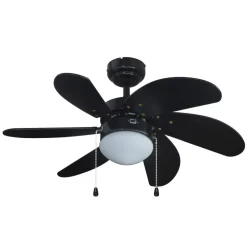 Loftventilatorer ^ Lindby loftventilator Minja, sort, støjsvag, 78 cm, E14