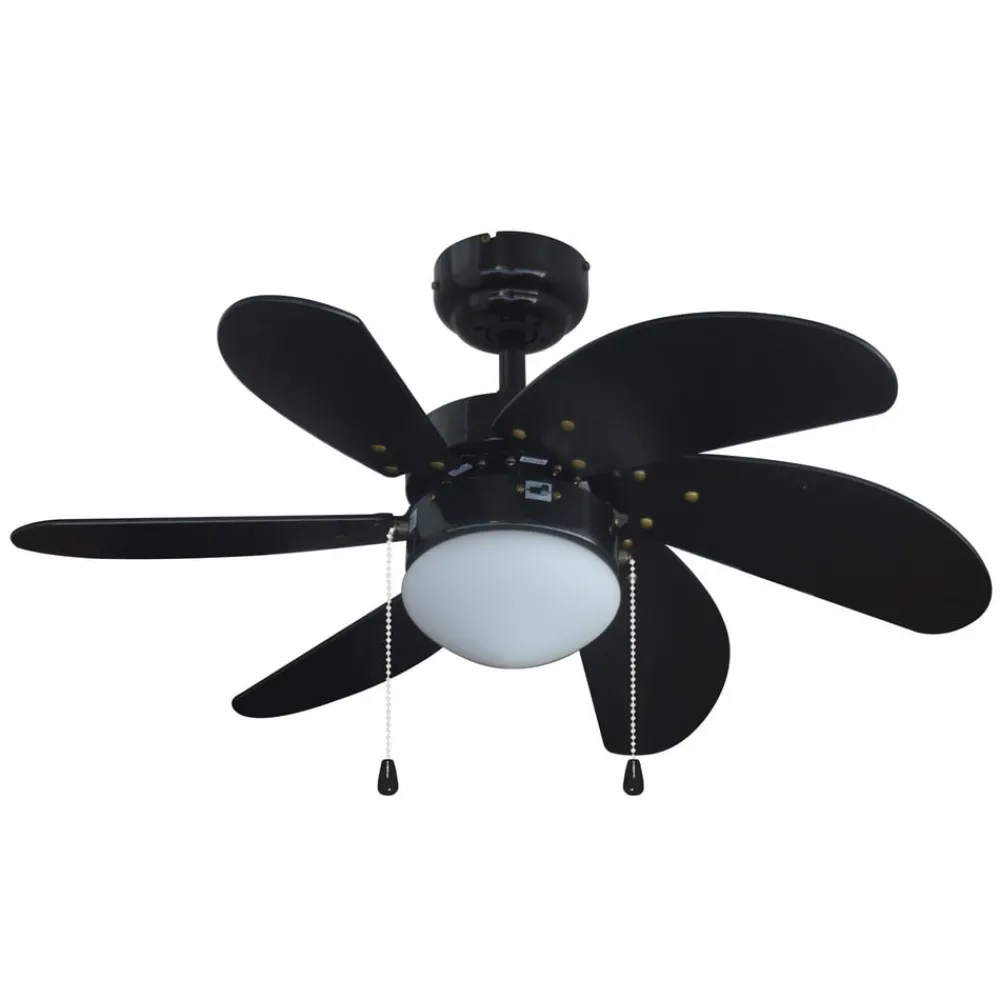 Loftventilatorer ^ Lindby loftventilator Minja, sort, støjsvag, 78 cm, E14