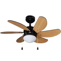 Loftventilatorer ^ Lindby loftventilator Minja, sort, støjsvag, 78 cm, E14