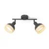 Lindby Spotlights > Lonnaris spotlight, rattan, sort, 2 lyskilder.