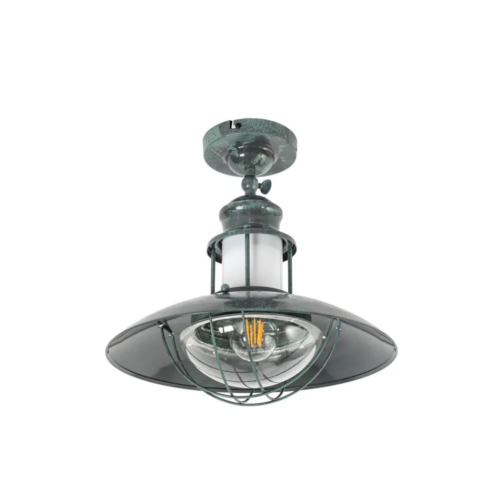 Lindby Gang|Loftlamper > Louisanne loftlampe, grågrøn, metal, Ø 35cm