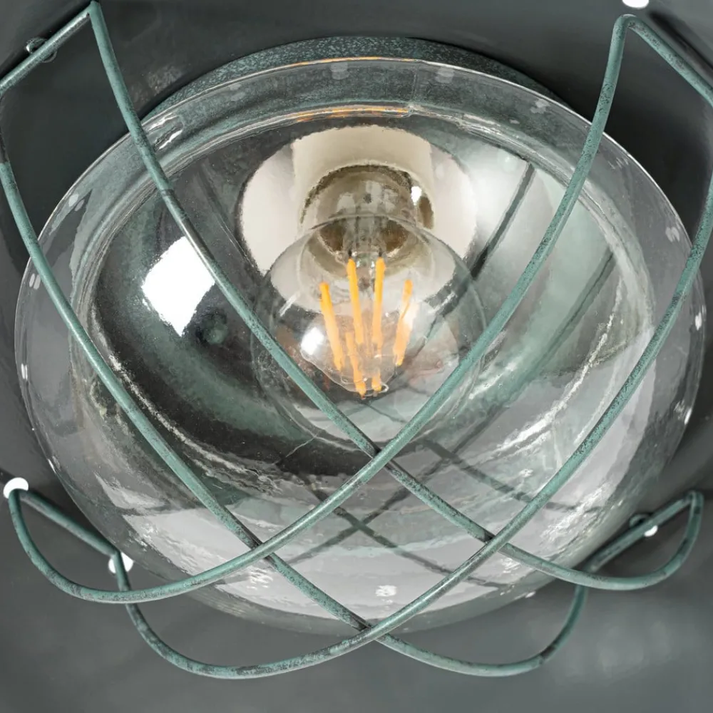 Lindby Gang|Loftlamper > Louisanne loftlampe, grågrøn, metal, Ø 35cm