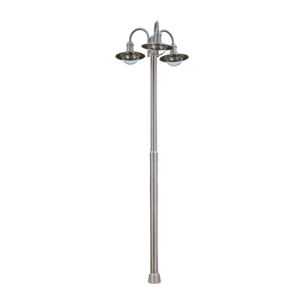 Lygtepæle ^ Lindby lygtepæl Damion, 200 cm, 3 lyskilder, E27, IP44