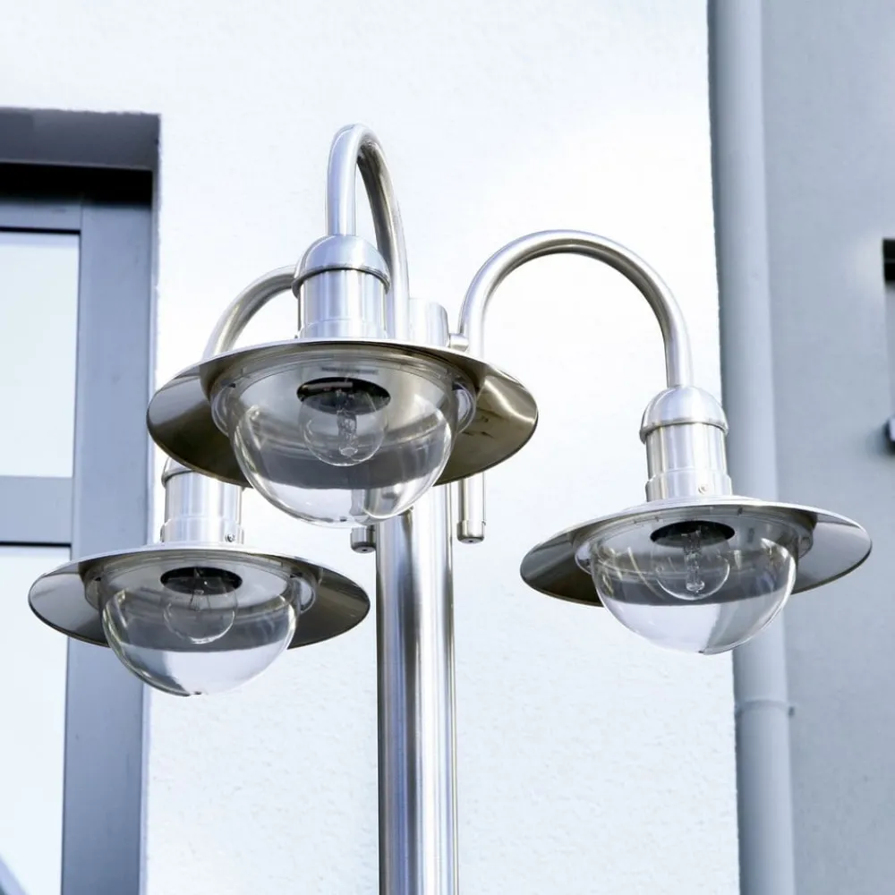 Lygtepæle ^ Lindby lygtepæl Damion, 200 cm, 3 lyskilder, E27, IP44
