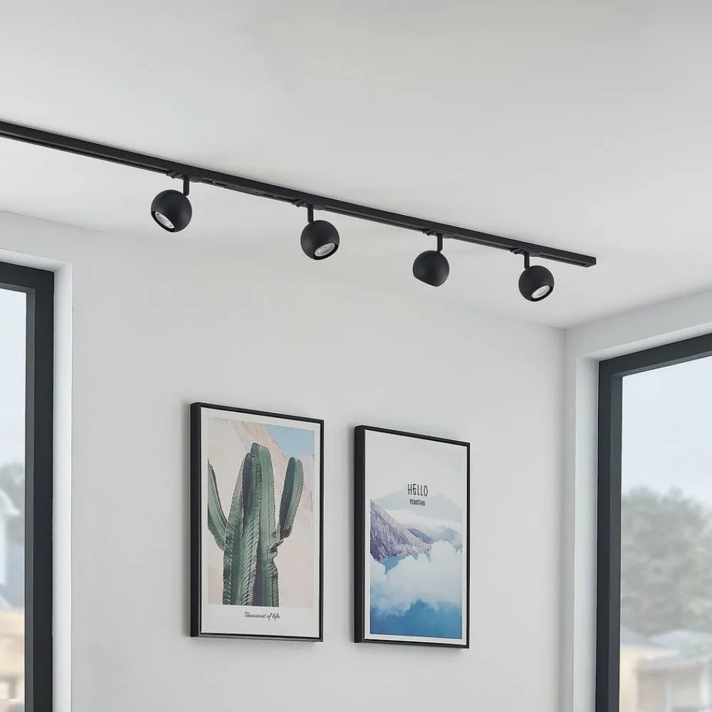 Lindby Arbejdsrum/Kontor|Gang > 1 lyskilde skinnesystem Linaro, GU10, 4 lyskilder, sort