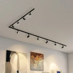 Lindby Arbejdsrum/Kontor|Gang > 1 lyskilde skinnesystem Linaro, GU10, 10 lyskilder sort