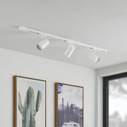 Arbejdsrum/Kontor|Skinnesystem ^ Lindby 1 lyskilde skinnesystem Linaro, GU10, 3 lyskilder, hvid
