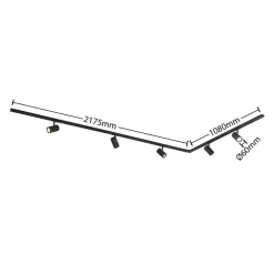 Lindby Skinnesystem > 1 lyskilde skinnesystem Linaro, GU10, 5 lyskilder, sort