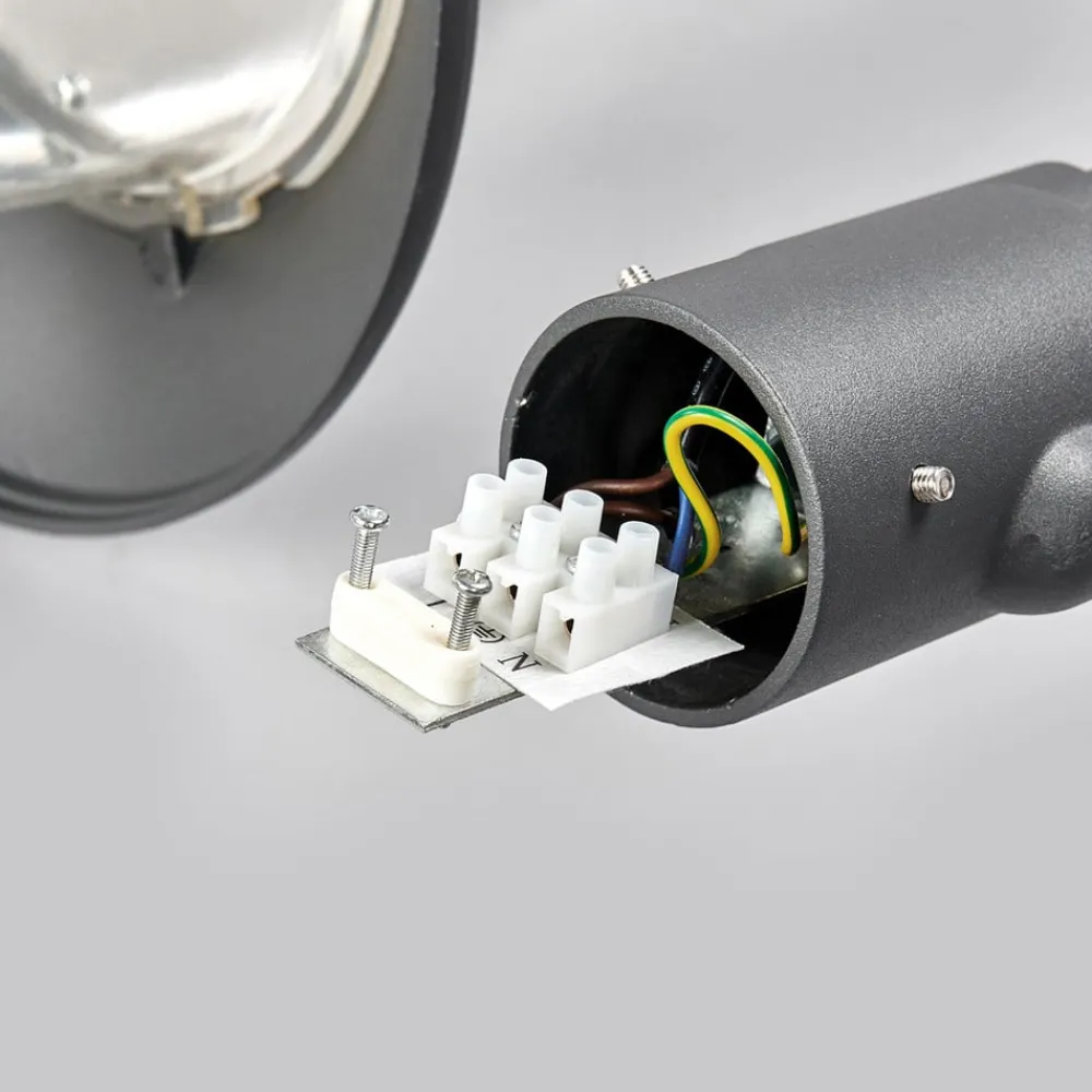 Lindby Lygtepæle > Madea udendørslampe, grå, 2 lyskilder, 212 cm, E27, IP44