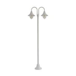 Lindby Lygtepæle > Madea udendørslampe, hvid, 2 lyskilder, 213 cm, E27, IP44
