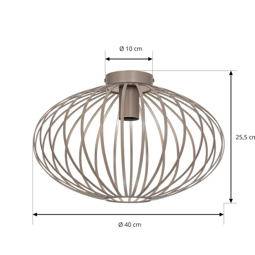 Lindby Gang|Loftlamper > Maivi loftslampe, beige, 40 cm, jern, bur