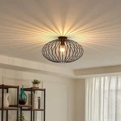Lindby Gang|Loftlamper > Maivi loftslampe, sort, 50 cm, jern, bur