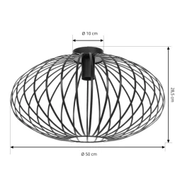 Lindby Gang|Loftlamper > Maivi loftslampe, sort, 50 cm, jern, bur