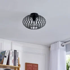 Gang|Loftlamper ^ Lindby Maivi loftslampe, sort, 30 cm, jern, bur