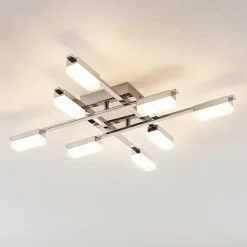 Loftlamper ^ Lindby Mally LED-loftlampe i krom, 8 lyskilder