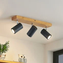 Lindby Loftlamper|Loftlamper > Maniva loftspot, 44 cm, 3 lyskilder, sort, GU10