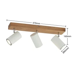 Lindby Loftlamper|Loftlamper > Maniva loftspot, 44 cm, 3 lyskilder, hvid, GU10
