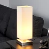 Lindby Gang|Bordlamper > Martje bordlampe, højde 35 cm, hvid, tekstil, metal
