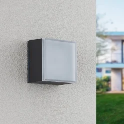 Lindby Udendørs Loftlamper|Væglamper > Mathea udendørs LED-loftlampe, kantet