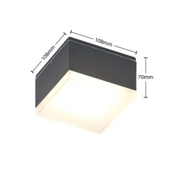 Lindby Udendørs Loftlamper|Væglamper > Mathea udendørs LED-loftlampe, kantet