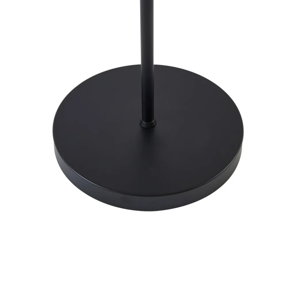 Gang|Gulvlamper ^ Lindby Melanie gulvlampe, sort, stof, Ø 36 cm, 2 lyskilder.
