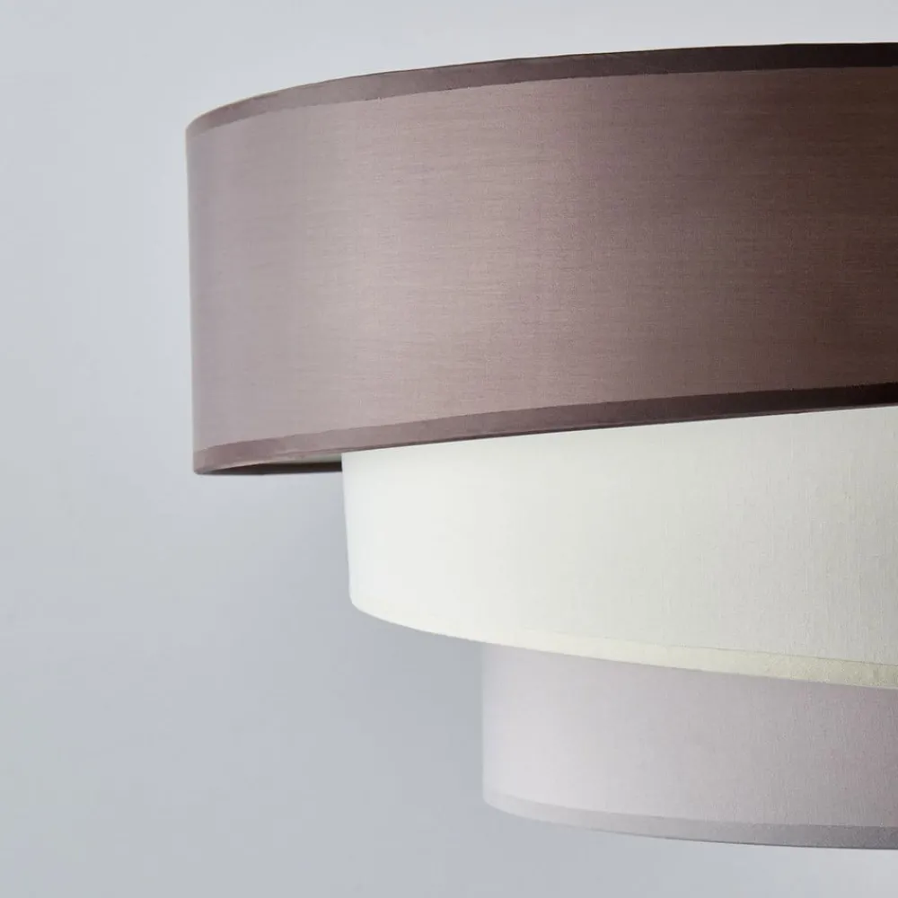 Lindby Gang|Loftlamper > Melia loftlampe, brun/grå, tekstil, Ø 56cm