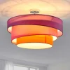 Lindby Gang|Loftlamper > Melia loftlampe, lilla/pink/orange, tekstil, Ø56cm