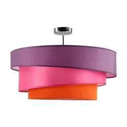 Lindby Gang|Loftlamper > Melia loftlampe, lilla/pink/orange, tekstil, Ø56cm