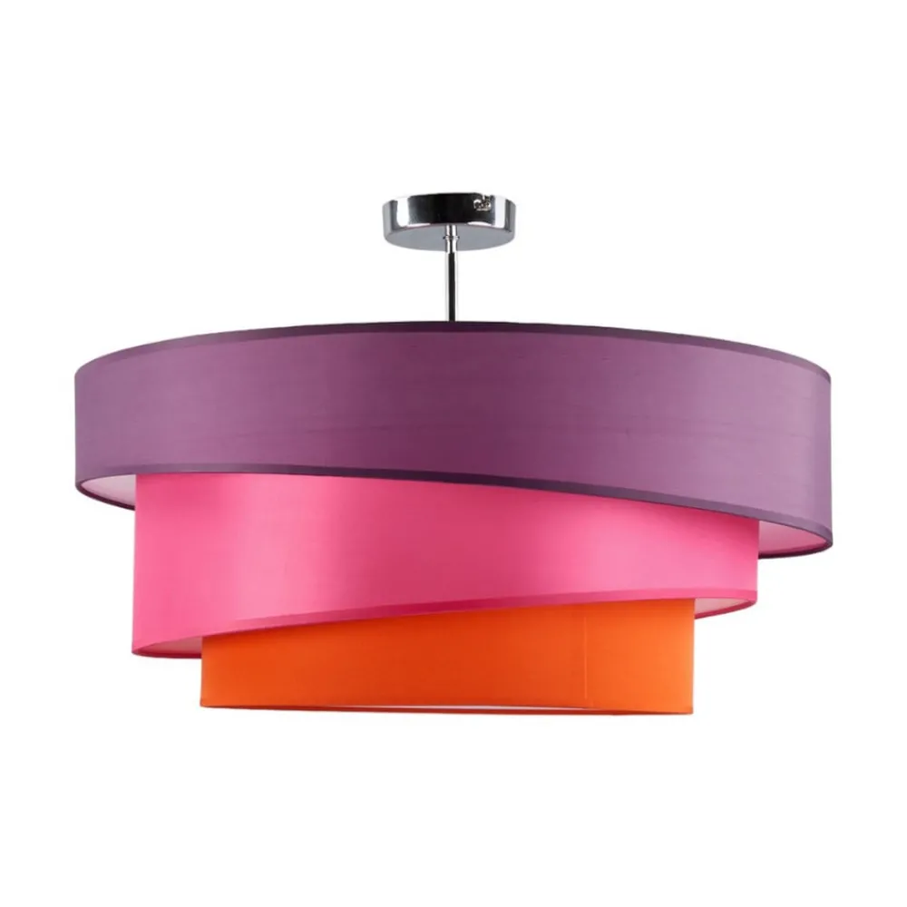 Lindby Gang|Loftlamper > Melia loftlampe, lilla/pink/orange, tekstil, Ø56cm