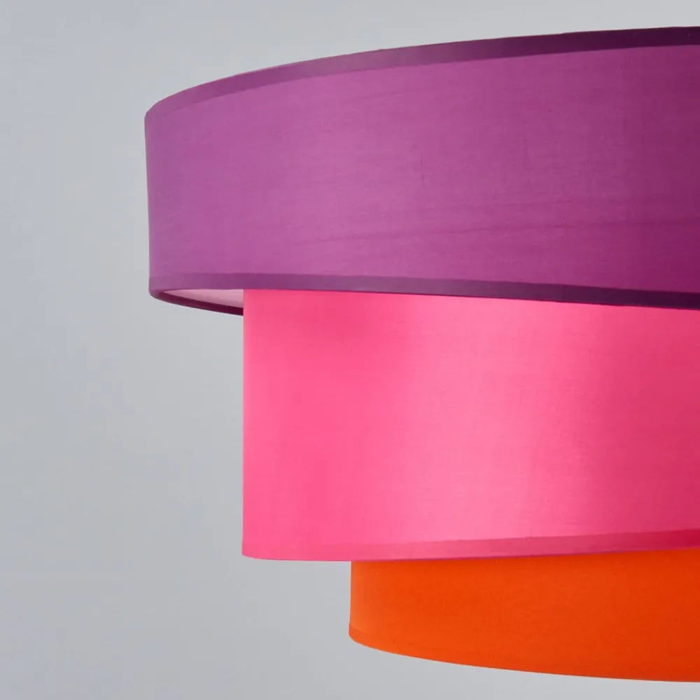 Lindby Gang|Loftlamper > Melia loftlampe, lilla/pink/orange, tekstil, Ø56cm