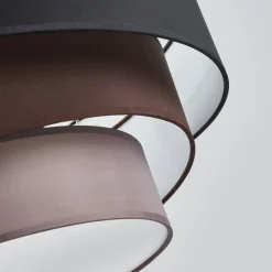 Lindby Gang|Loftlamper > Melia loftlampe, sort/brun, tekstil, Ø 56cm