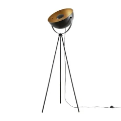 Lindby Gang|Pendellamper > Meline gulvlampe, sort/guld, metal, trefod