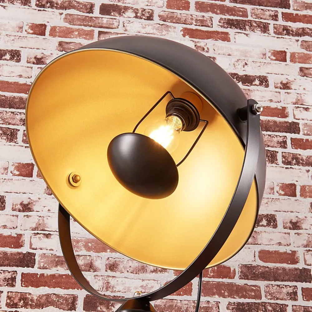 Lindby Gang|Pendellamper > Meline gulvlampe, sort/guld, metal, trefod