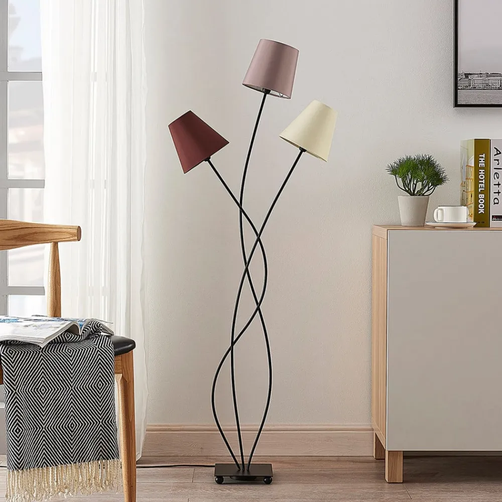 Lindby Gang|Pendellamper > Melis gulvlampe, 130 cm, 3 lyskilder, tekstil