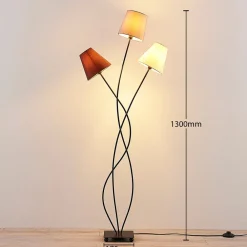 Lindby Gang|Pendellamper > Melis gulvlampe, 130 cm, 3 lyskilder, tekstil