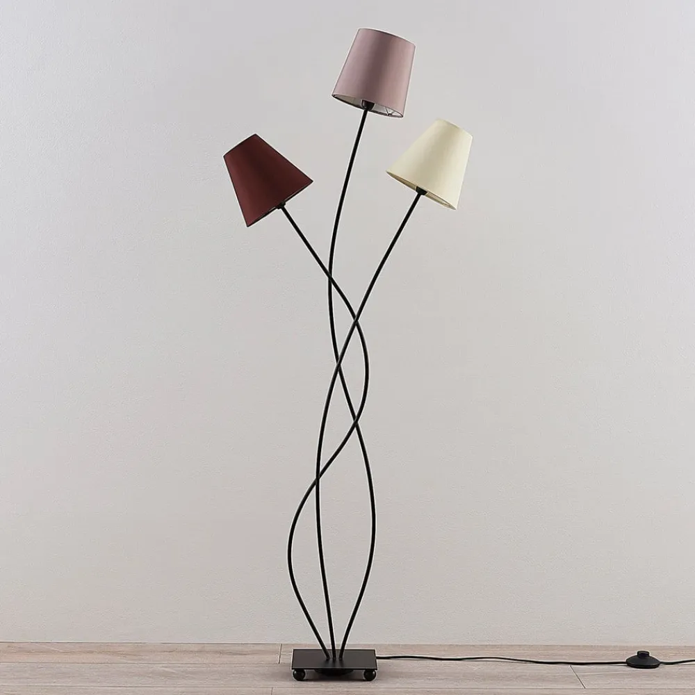 Lindby Gang|Pendellamper > Melis gulvlampe, 130 cm, 3 lyskilder, tekstil