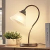 Lindby Bordlamper > Mialina bordlampe, 42 cm, hvid, glas, metal