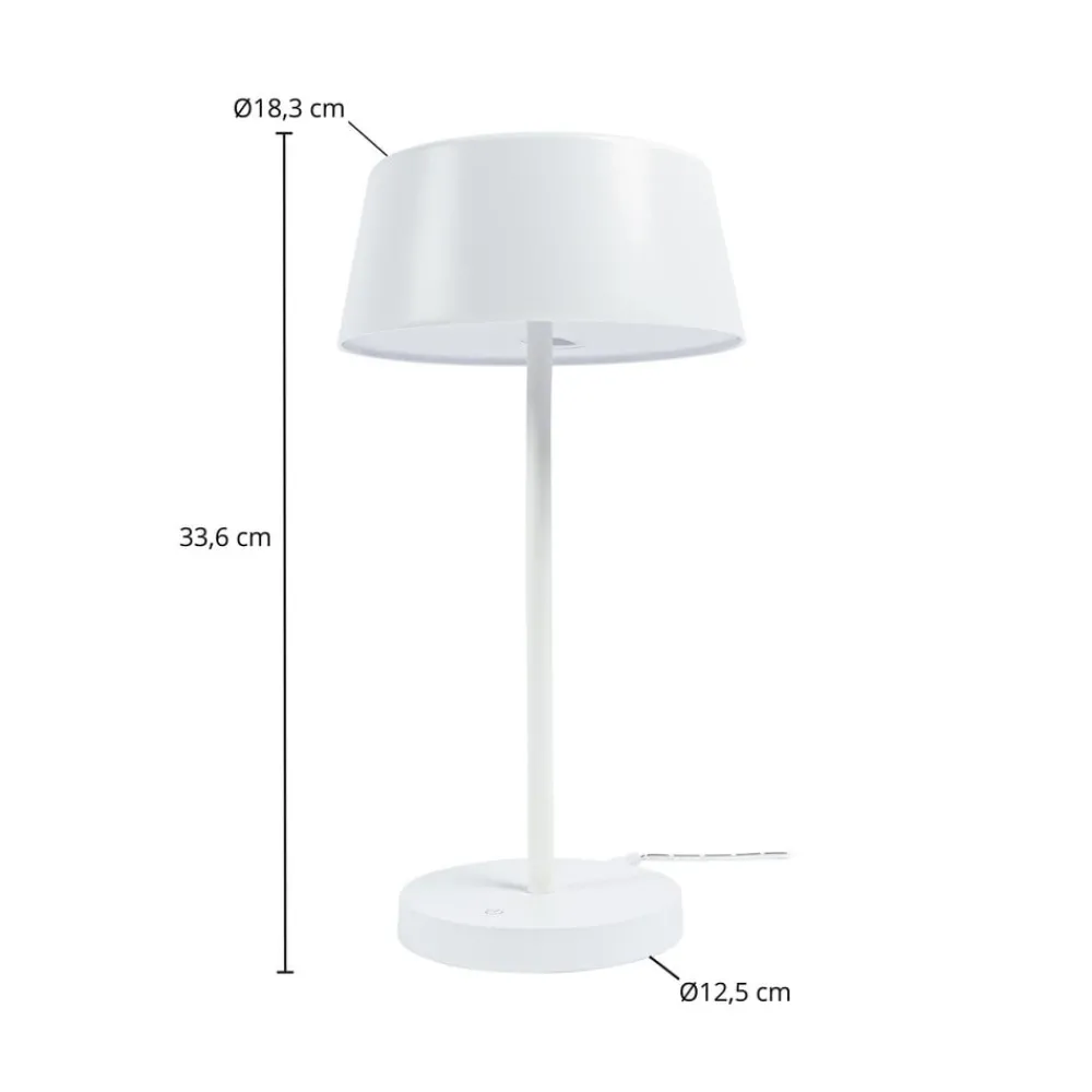 Lindby Arbejdsrum/Kontor|Bordlamper > Milica LED-bordlampe, hvid, dæmpbar