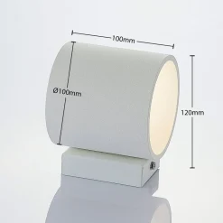 Lindby Væglamper > Mirza væglampe af aluminium, rund, hvid