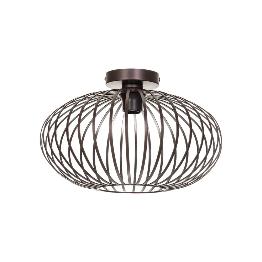 Gang|Loftlamper ^ Lindby Nahele loftlampe, brun, metal, Ø 40 cm, E27