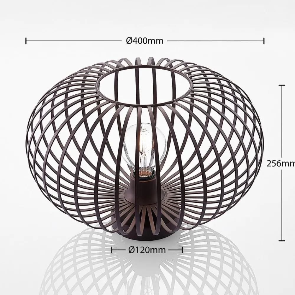Gang|Loftlamper ^ Lindby Nahele loftlampe, brun, metal, Ø 40 cm, E27