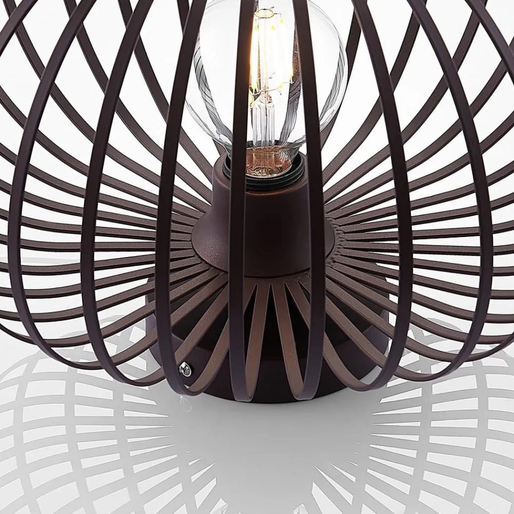 Gang|Loftlamper ^ Lindby Nahele loftlampe, brun, metal, Ø 40 cm, E27