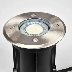 Lindby Terrassebelysning|Nedgravet Udebelysning > Nedgravningslampe Insa, Ø11cm, stål, GU10, IP67