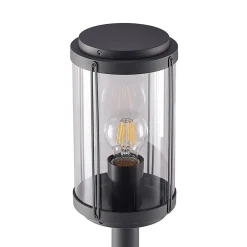 Gadebelysning ^ Lindby Ojali vejlampe, rund, mørkegrå