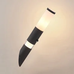 Væglampe Med Sensor|Væglamper ^ Lindby Okari udendørs væglampe med sensor fakkel