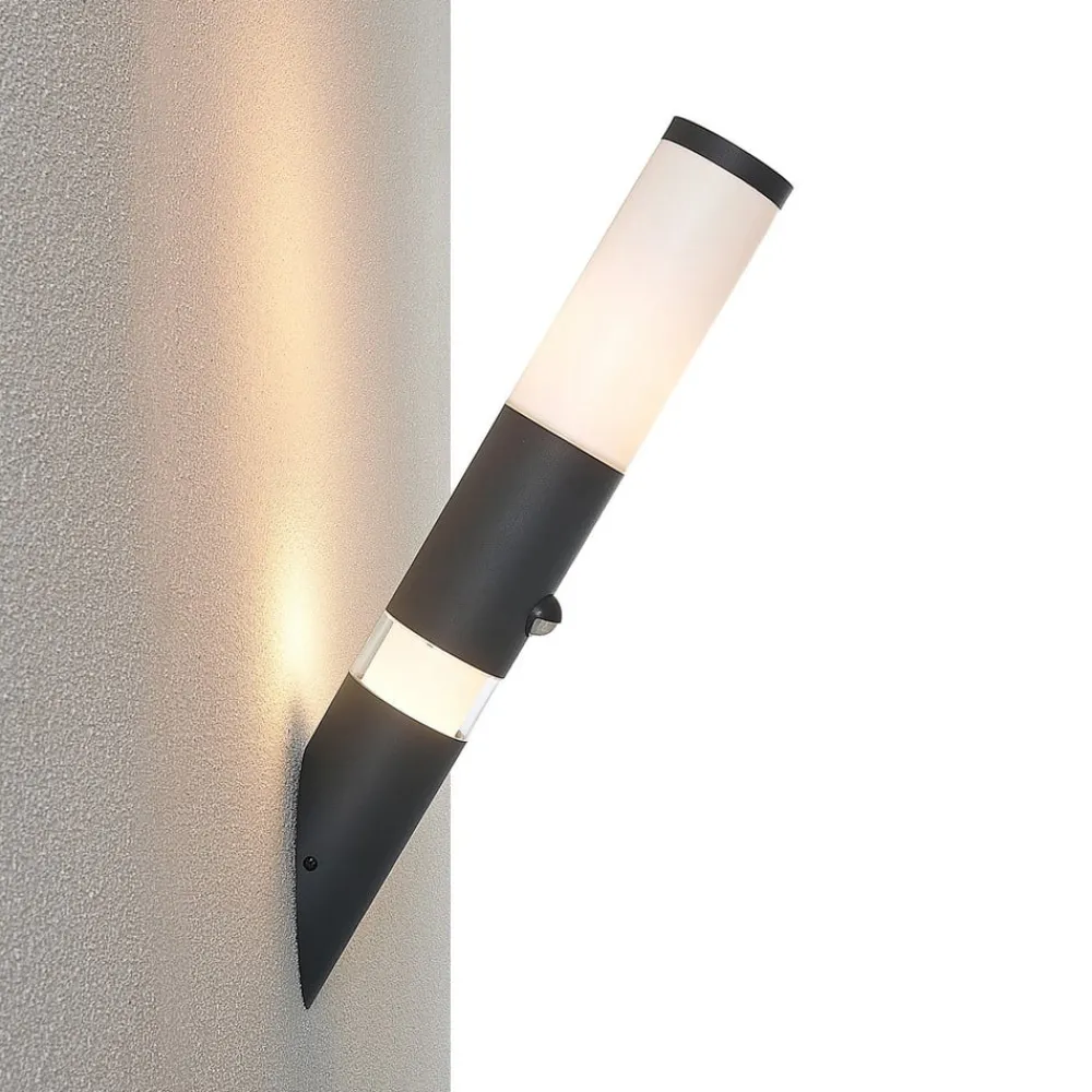 Væglampe Med Sensor|Væglamper ^ Lindby Okari udendørs væglampe med sensor fakkel