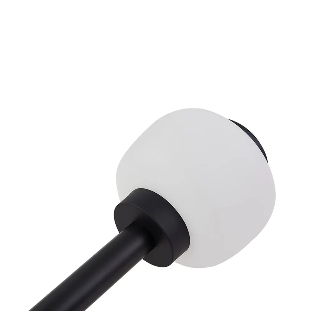 Lindby Terrassebelysning > Orfeas sokkellampe, sort/hvid, aluminium, Ø 24 cm